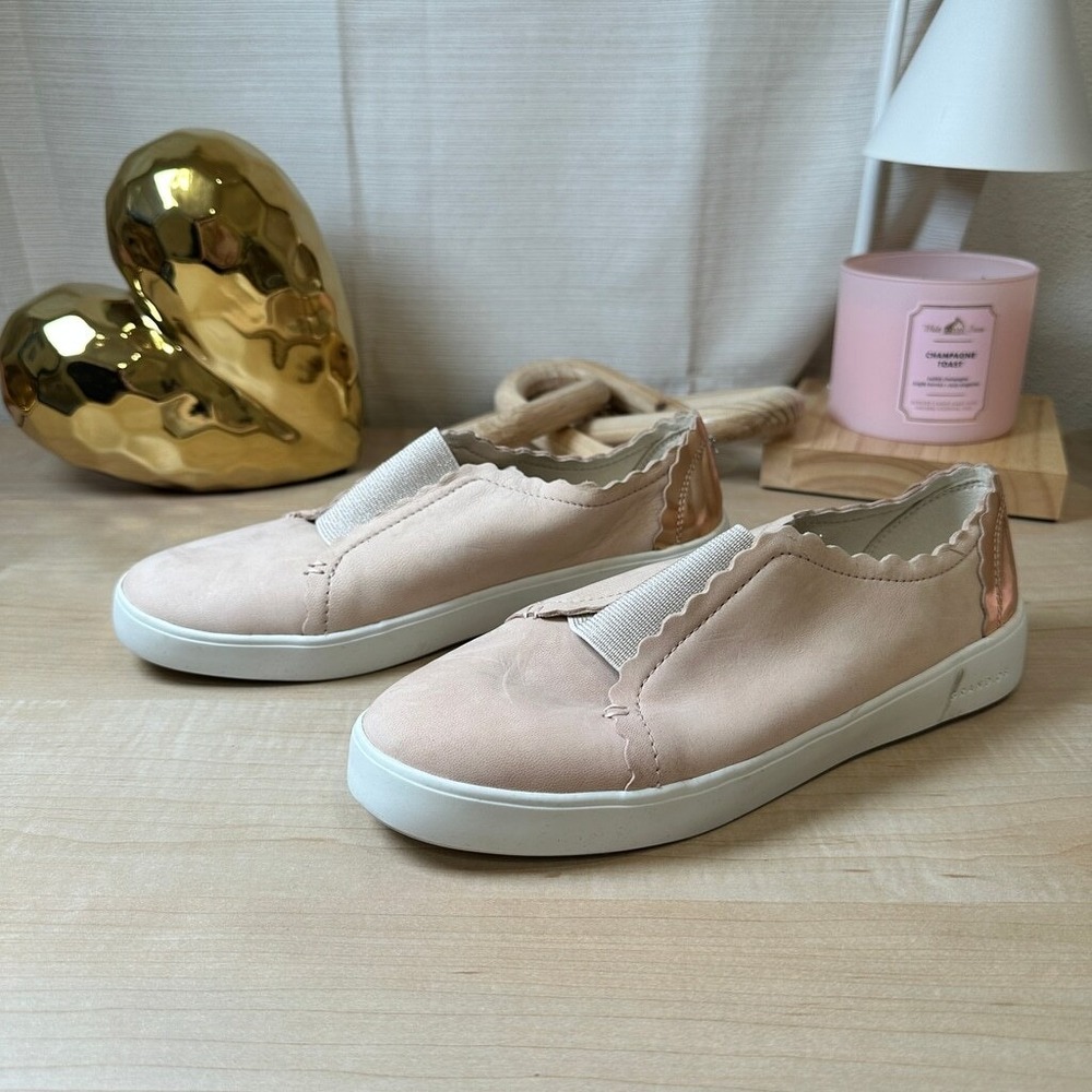 COLE HAAN Pink Scalloped GrandOS Slip On Sneakers‎ 6B